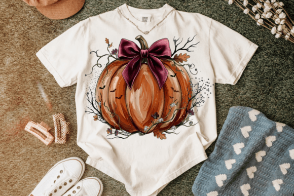 Download Burgundy Bow Halloween Pumpkin PNG - Halloween Collection