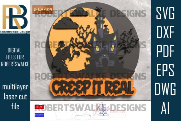 Download Haunted House Halloween Laser Cut File - Halloween Collection