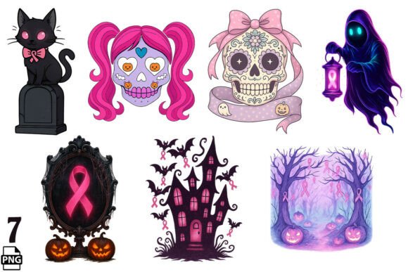 Download Spooky Halloween Pink Ribbon PNG Bundle - Halloween Collection