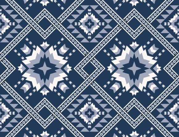 Download Blue-White Geometric Square Pattern - Blue Collection