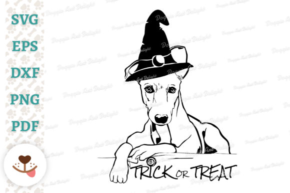 Download Halloween Whippet Dog in Witch Hat - Halloween Collection