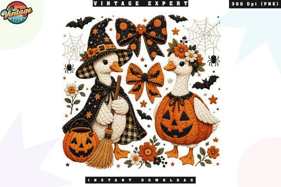 Download Festive Halloween Goose Patchwork PNG - Halloween Collection
