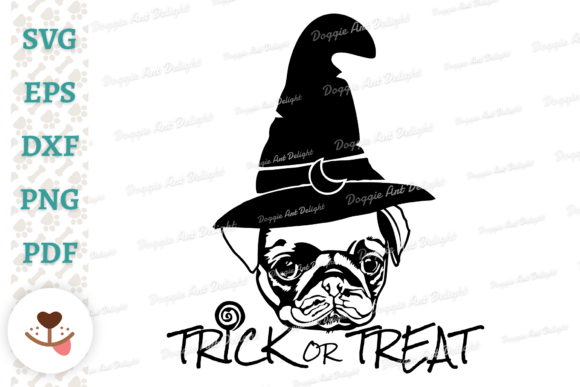 Download Halloween Pug Witch Hat Trick or Treat - Halloween Collection