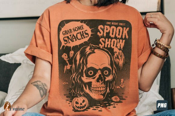 Download Vintage Halloween Spook Show Poster PNG - Halloween Collection