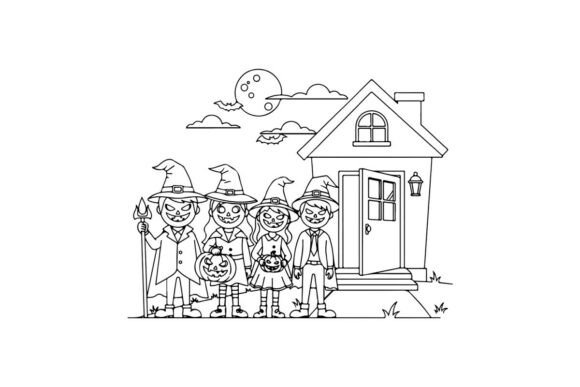 Download Halloween Kids Trick or Treat Vector Ill - Halloween Collection