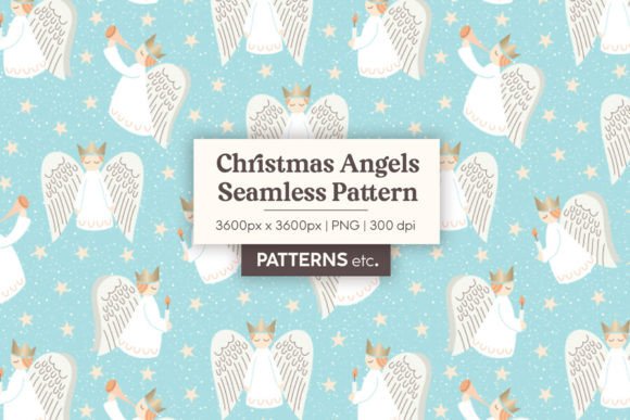 Download Scandi Christmas Angles Seamless Pattern - Premium Resources