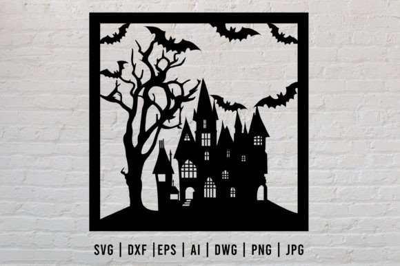 Download Laser Cut Halloween Haunted Castle - Halloween Collection