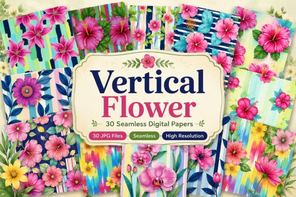 Download Vertical Flower Seamless - Premium Bundle